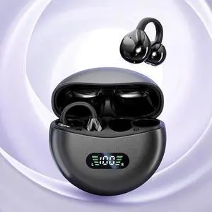 Bluetooth 5.4 spherical OWS open-ear clip-on Bluetooth headphones are cross-border wireless headphones Black