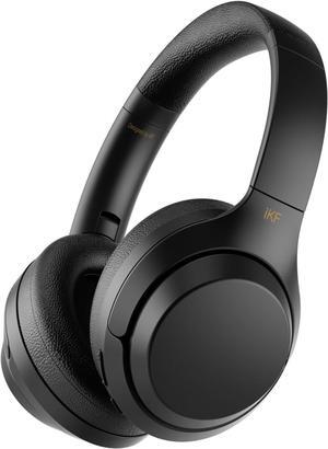 iKF T1 Wireless Bluetooth Over-Ear Headphones, 100H Battery, HiFi Sound, ANC, Multi-Device Connection, App Control, Wired Mode, for Travel, Work, Gaming, Music T1 Black