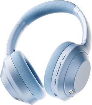 iKF T1 Wireless Bluetooth Over-Ear Headphones, 100H Battery, HiFi Sound, ANC, Multi-Device Connection, App Control, Wired Mode, for Travel, Work, Gaming, Music T1 Max Blue