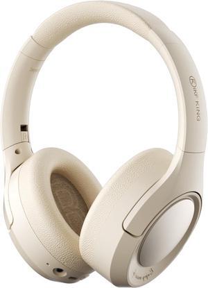 iFF King Wireless Active Noise Cancelling Headphones,Wired Headset, Built-in Mic,100H Playback, Foldable, HiFi Sound, for Workout Travel Homeoffice (Offwhite)