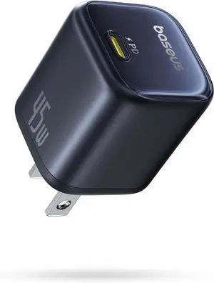 Baseus 45W Charger, PicoGo C1 USB C Charging Block Fast Charging, Compact Type C Wall Charger for iPhone16/15/14/13/12 Series, Galaxy Series, MacBook Etc,Black