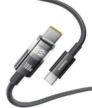 Baseus USB C Cable, 100W 5A Fast Charging USB C Charger Cable with LED Display, Zinc Alloy Nylon Braided USB C to USB C Cable for iPhone 16/Pro/Plus/Pro Max, MacBook, iPad Pro, Galaxy S24/S23 (6.6ft) Baseus USB C Cable, 100W 5A Fast Charging USB C Charger Cable with LED Display, Zinc Alloy Nylon Braided USB C to USB C Cable for iPhone 16/Pro/Plus/Pro Max, MacBook, iPad Pro, Galaxy S24/S23 (6.6ft)