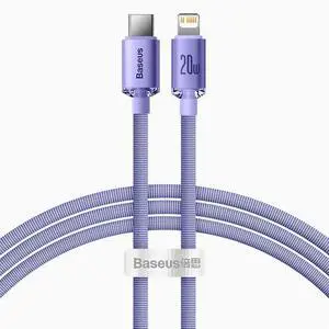 Baseus Type-C to lighting PD 20W fast Charging Nylon braided Cable suitable for iPhone 13/12/11 series ProMax Charging Cable purple