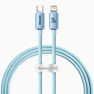 Baseus Type-C to lighting PD 20W fast Charging Nylon braided Cable suitable for iPhone 13/12/11 series ProMax Charging Cable Sky blue