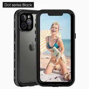 Waterproof Case is suitable for iPhone 16/16 Pro /16Max simple all-inclusive border water proof shock proof fall shell suitable for beach beach swimming pool snorkeling Black
