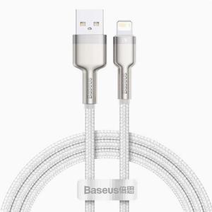 Baseus PD 20W 2.4A USB-Nylon Filament Fast Charging Cable USB to Lightning for iPhone 14/13 Pro Max (White)