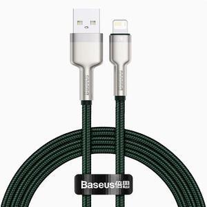 Baseus PD 20W 2.4A USB-Nylon Filament Fast Charging Cable USB to Lightning for iPhone 14/13 Pro Max (dark green)