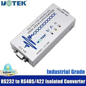 UTEK RS-232 to RS-485 RS-422 Adapter Industrial DB9 RS232 to RS485 Converter RS422 Connector Isolation ESD Anti-Surge UT-208