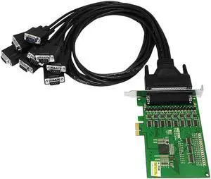 UTEK Industrial PCI-E to 8 Port RS-485 RS-422 High Speed Serial Card PCIE to RS485 RS422 8-Port Converter ESD Anti-lightning 4U DR62 Connector UT-798
