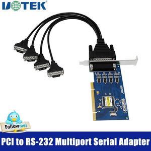 UTEK PCI to 4 Ports RS232 High Speed Serial Card RS-232 Multiport Serial Adapter DR44 Expansion Connector Industrial Grade Converter UT-754