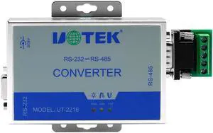 UTEK RS-232 to RS-485 Converter RS232 To RS485 Conversion Adapter DB9 Connector RS-485 Each Line 600W Lightning Surge ProtectIion With Power UT-2216