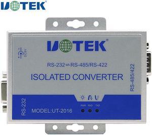 UTEK Industrial RS232 to RS485 RS422 Optoelectronic Isolated Converter Adapter with Lightning Surge Protection DB9 Connector UT-2016