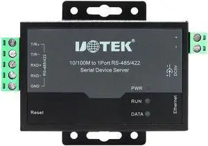 UTEK Industrial 10/100M TCP IP to RS485 RS422 Adapter TCP/IP to RS-485 RS-422 Converter RJ45 Serial Device Server UT-6011M