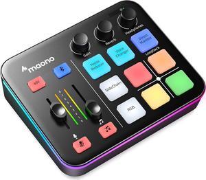 MAONO Gaming Audio Mixer, Audio Interface with Pro-preamp, RGB, Bluetooth, 48V Phantom Power for Live Streaming, Podcasting, Content Create, Gaming MaonoCaster G1 NEO (BLACK)