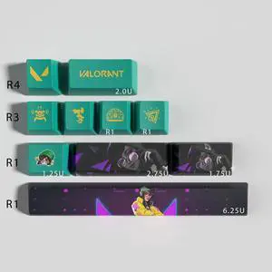 VALORANT Themed Keycaps KillJoy PBT heat-sublimation keycaps 10 keys OEM high degree