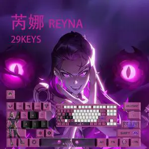 VALORANT Themed Keycaps Reyna PBT heat-sublimation keycaps 29 keys OEM high degree