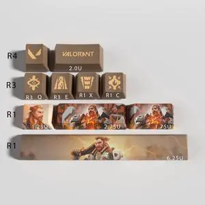 VALORANT Themed Keycaps Breach PBT heat-sublimation keycaps 10 keys OEM high degree