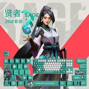 VALORANT Themed Keycaps Sage PBT heat-sublimation keycaps 29 keys OEM high degree
