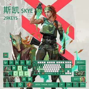 VALORANT Themed Keycaps Skye PBT heat-sublimation keycaps 29 keys OEM high degree