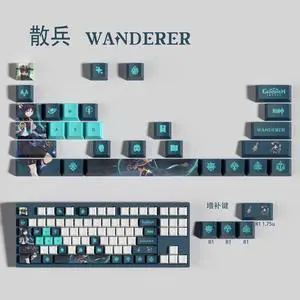 Genshin Impact Themed Keycaps wanderer PBT heat-sublimation keycaps 29 keys OEM high degree