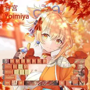 Genshin Impact Themed Keycaps Yoimiya PBT heat-sublimation keycaps 29 keys OEM high degree