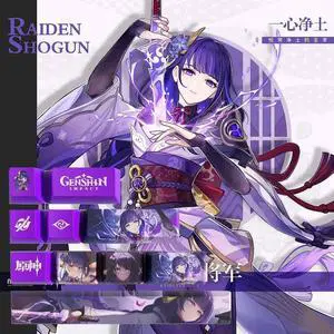 Genshin Impact Themed Keycaps Raiden Shogun  PBT heat-sublimation keycaps 29 keys OEM high degree