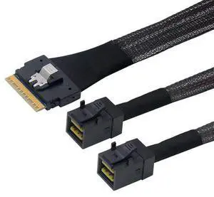 SFF-8654 8i to 2*SFF-8643 array card connection cable SLIMSAS4.0 high-speed data cable