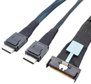 MCIO8I(74P) to 2*OculinkS FF-8611 PCIE5.0 server data adapter cable  0.5M
