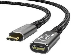 USB4.0 Male to Female Extension Cable - 40Gbps High Speed Data Transfer, 8K@60Hz Video, 240W PD Fast Charging, for MacBook Pro, iPhone 15, Windows Laptops, Galaxy S24  0.8M