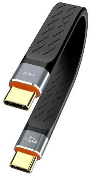 Thunderbolt 5 USB-C Cable 80Gbps - 240W PD Fast Charging, 16K@60Hz Video, Compatible with MacBook Pro M3/iPad Pro/Galaxy S24