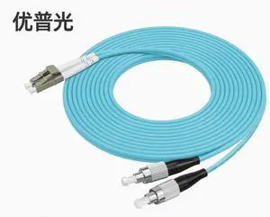 YOUPUGUANG OM3 LC-FC Duplex Multimode Fiber Patch Cable - 10G Gigabit, 3.0PVC Jacket, Ceramic Ferrule, for Switch/Data Center/Server, 1G/10G/40G Compatible ( Aqua Blue)