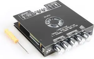 TDA7498E Bluetooth Power Amplifier Board with Subwoofer 2.1 Channel 160W×2+220W, 15V-36V Audio Power Amplifier Module with Treble and Bass Control