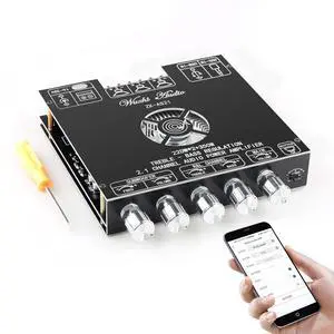 ZK-AS21 220W*2+350W 2.1 Bluetooth Power Amplifier Board with TPA3255 Chip, 18V-36V Bluetooth Speaker Audio Amplifier Module Vehicle Amplifiers