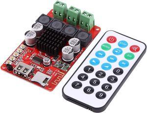 Audio Power Bluetooth Amplifier Board 50W+50W DC 8-26V Portable Stereo Audio Receiver Amplifier TF Card Decoder with Remote Control LAC WAV MP3 WMA