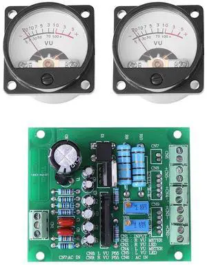 2PCS 12-15V/300mA VU Meter Warm Back Light Recording+Audio Level Amp with Driver Board, Electric Energy and Measuring Instruments