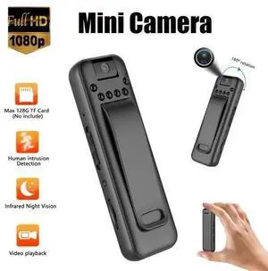 1080P Body Camera with 180° Wide Angle - Noise Cancelling Mic, Infrared Night Vision, 32GB Storage, Clip-On Recorder for Security/Evidence