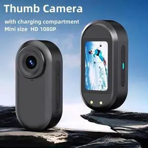 1080P Thumb Camera - Magnetic Charging Case, Wearable Pet POV, Mini Body Cam, Waterproof for Cycling/Outdoor