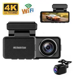 3.2" Dash Cam 4K+1080P - Dual Lens 170° Wide Angle, WiFi, Night Vision, Parking Mode, Support 256GB