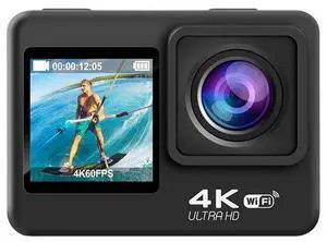 4K Dual-Screen Action Camera - 2.4G Remote, 10m Waterproof, WiFi, EIS Stabilization, 180Min for Diving/Cycling