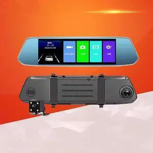 7" 2.5D Mirror Dash Cam 1080P - Touch Screen, Dual Recording, Anti-Glare, Reverse Camera, Support 256GB