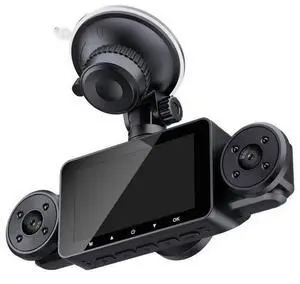 Four Cameras Displayed3.0-inch vehicle recorder with four lenses (front + rear + left + right) - 170° ultra-wide angle - high-definition infrared night vision - parking monitoring - supports 64G sto