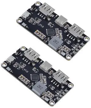 2pcs IP5328P Dual USB Battery Fast Charge Module Bi-Directional 18W Fast Charging 3.7V to 5V 9V 12V Step Up Power Bank Board QC3.0 FCP AFC MET SFCP Quick Charge Type-C