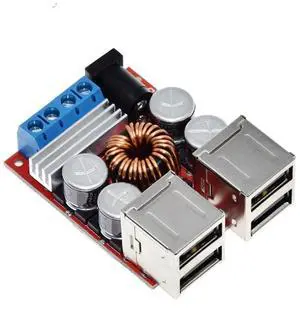 DC-DC Step Down Powe Module 8V-35V to 5V 8A Vehicle Charging Power Supply Module 4 Port USB Mobile Charge Module