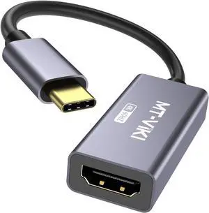 MT-VIKI 4K@60Hz USB C to HDMI Adapter, Type-C to HDMI Female Adapter [Thunderbolt 3/4 Compatible], Compatible with MacBook Pro, Air, iPad Pro, Pixelbook, XPS, Galaxy