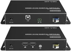 MT-VIKI HDMI KVM Fiber Extender, HDMI Extender Over Single Mode Fiber Optic up to 20KM/12.4 Miles, Uncompressed TX & RX Kit