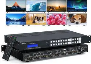 MT-VIKI 8x8 8K UHD HDMI 2.1 Matrix Switcher with Audio De-embedder, 8K@60Hz and 4K@120Hz, EDID, RS232, LAN Port, APP, Web GUI (8 in 8 Out)