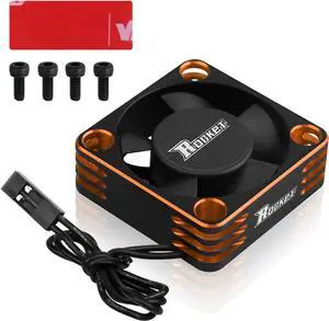 Motor Cooling Fan RC Motor Heatsink 28000RPM ESC Cooling Fan for RC Car 1/8 1/10 1/12 Scale 540 550 Brushless Motor (Black+Orange)