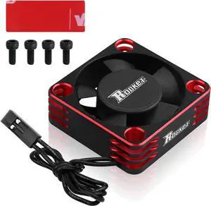 Motor Cooling Fan 30mm RC Model Heatsink 28000RPM ESC Cooling Fan for RC Car 1/8 1/10 1/12 Scale 540 550 Brushless Motor (Black+Red)