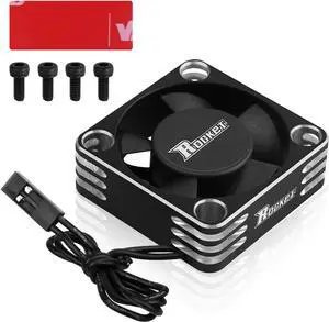 30mm RC Motor Heatsink 28000RPM ESC Cooling Fan for RC Car 1/8 1/10 1/12 Scale 540 550 Brushless Motor (Black+Silver)
