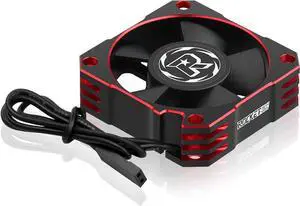 RC Cooling Fan 35mm 21000RPM 8.4V Aluminum ESC Heatsink for RC Car 1/8 1/10 Scale 3650,3660,3670 Brushless Motor (Black+Red)